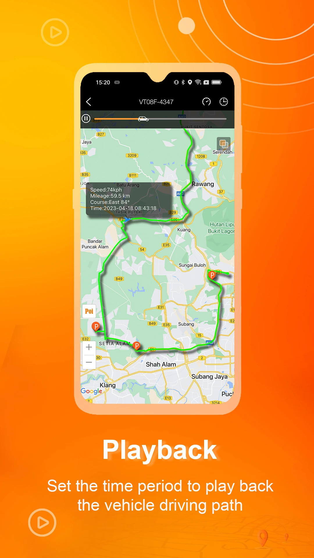 Playback - Vehicle Driving Path